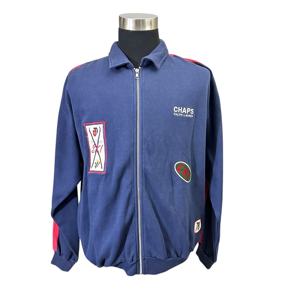 Chaps Ralph Lauren Vintage Retro "Snow Bound"‎ Fleece lined Zip Jacket sz M New!